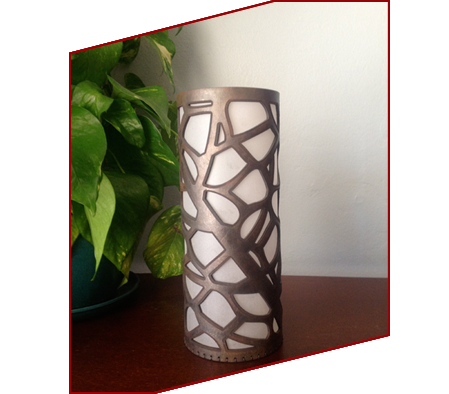 leather vase